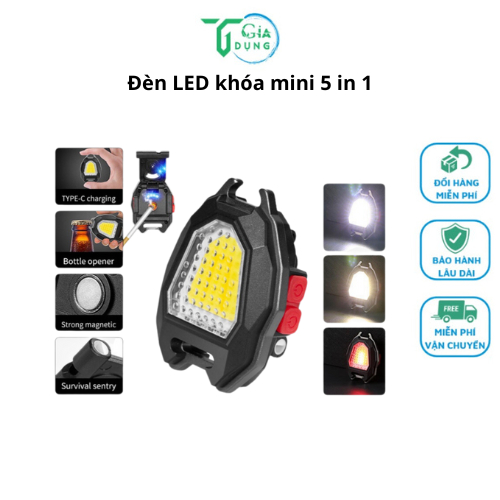 Đèn LED Mini Siêu Sáng Sạc USB Tiện Dụng 6in1 - Cắm Trại - Đi Phượt chống nước, có thể sạc đ