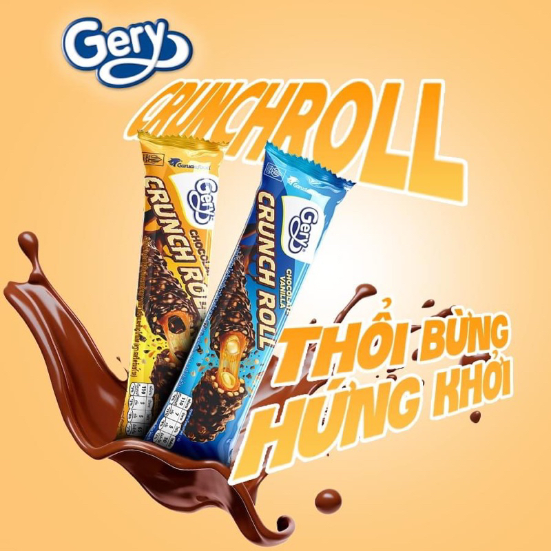 BÁNH CUỘN PHỦ SOCOLA GERY CRUNCH ROLL 276G