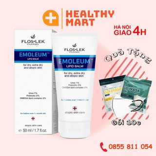 ✔️️️Emolient Flos Lek 50ml - Urea 1% Prebiotic 2% Floslek kem chứa nhũ tương dưỡng ẩm da nhạy cảm Nhập khẩu Ba Lan
