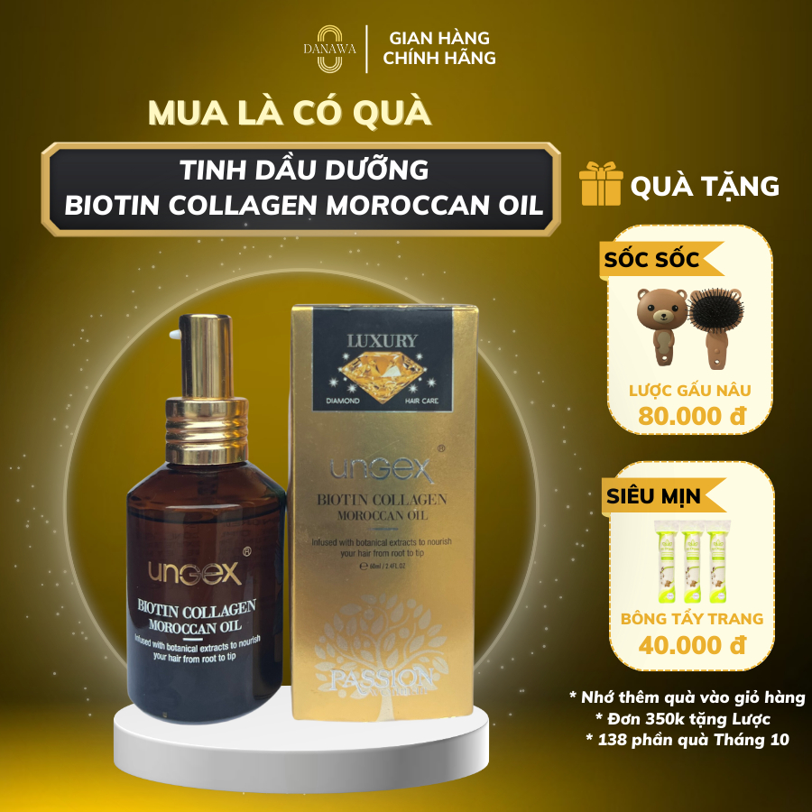 Tinh Dầu Dưỡng Tóc Biotin Collagen Moroccan Oil Dưỡng Tóc Chắc Khỏe, Cải Thiện Gãy Rụng 60ml