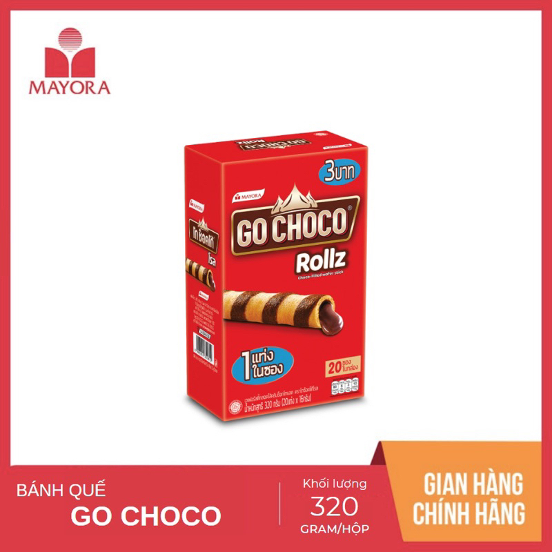 Bánh quế kem socola Go Choco rollz 320gx 20 que