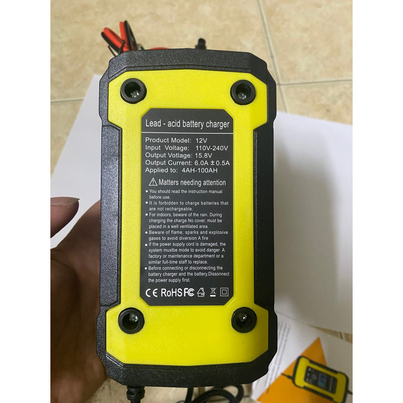 Bộ sạc bình acquy 12V 4ah -100ah, sạc bình acquy xe máy ô tô thông minh tự động ngắt khi đầy