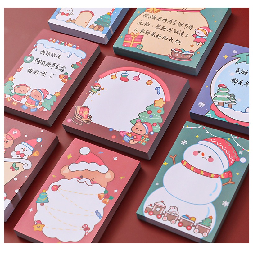 Sổ Giấy Nhớ Hình Giáng Sinh Ngộ Nghĩnh 50 trang Quà Tặng Giáng Sinh