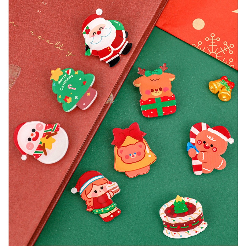 Huy Hiệu Ghim Cài Áo Icon Chibi Giáng Sinh Dễ Thương Quà Tặng Giáng Sinh Noel