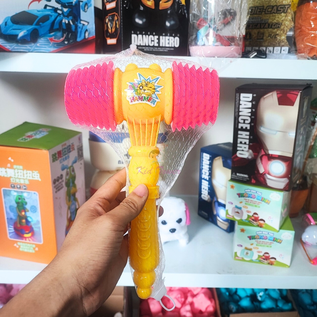 Búa đồ chơi, búa hơi 2 đầu gõ kêu bíp bíp, giáo cụ dạy học cho bé