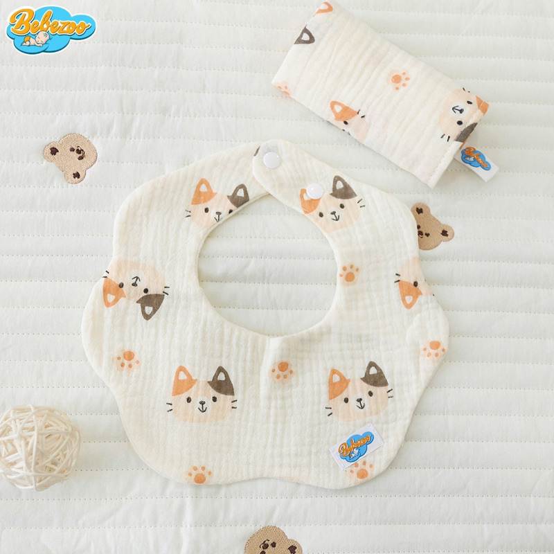 Set 5 Yếm xô hoa tròn cúc bấm cho bé