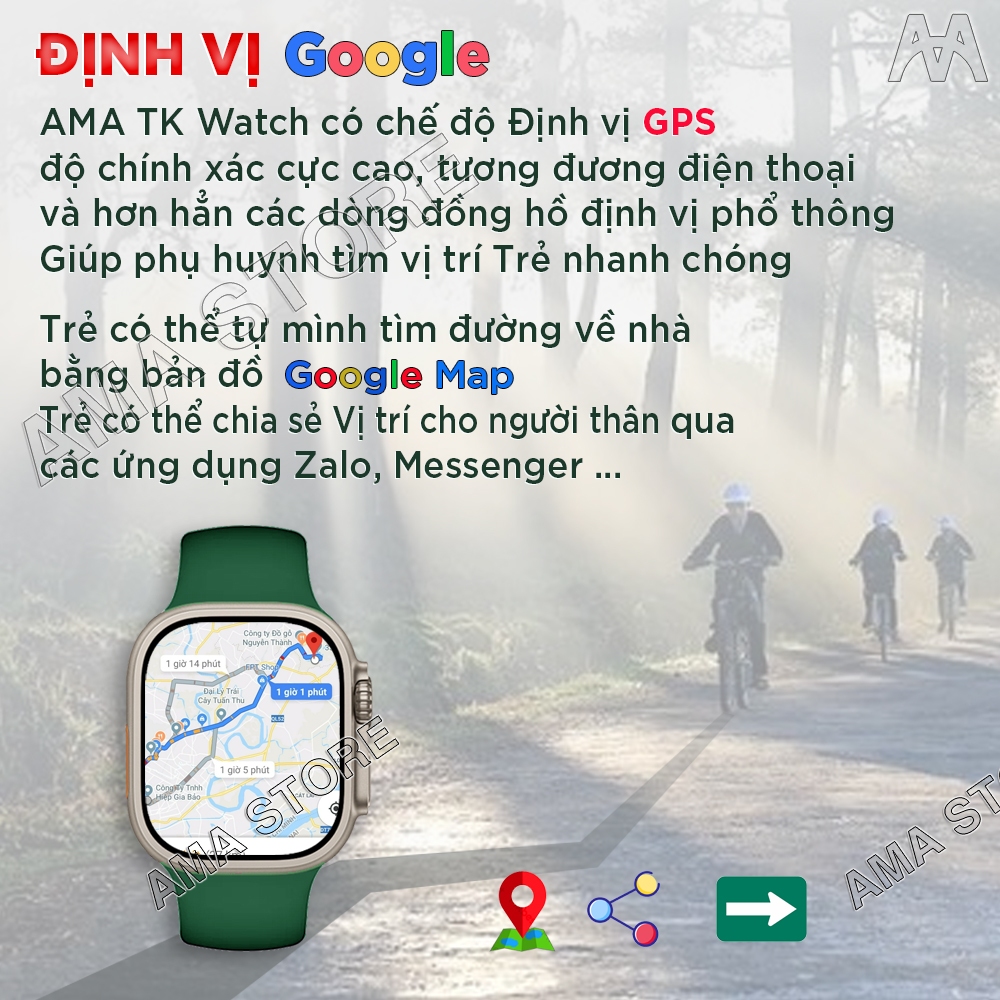 Đồng hồ Thông minh Lắp sim Tải được Zalo Facebook Messenger Youtube TikTok Kết nối Wifi 4G Bluetooth AMA TK Watch #46