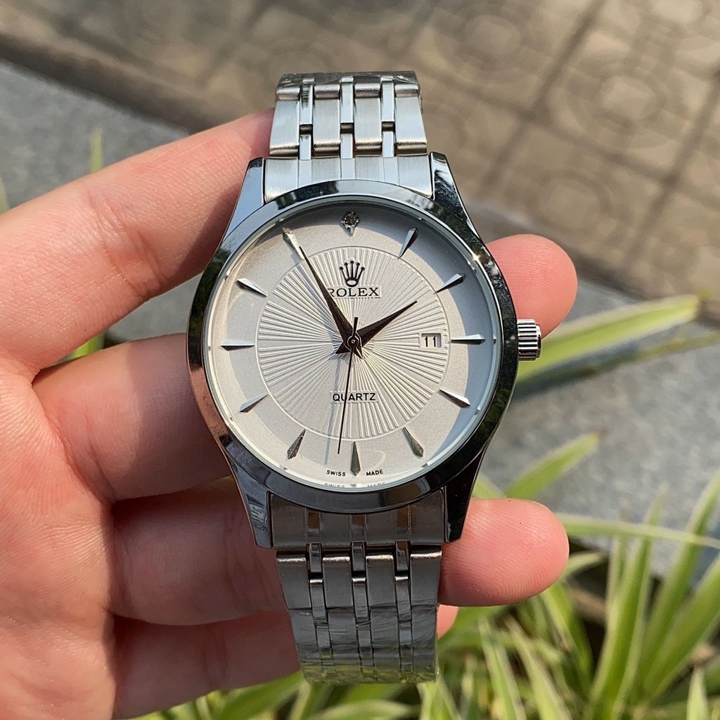Đồng hồ Rolex nam cao cấp, dây kim loại đúc nguyên khối không bay màu, thời trang sang trọng, quý phái