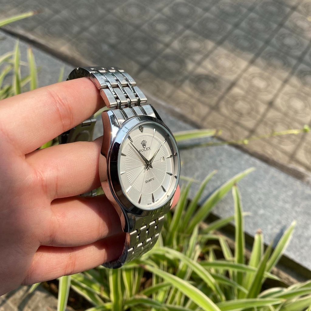 Đồng hồ Rolex nam cao cấp, dây kim loại đúc nguyên khối không bay màu, thời trang sang trọng, quý phái