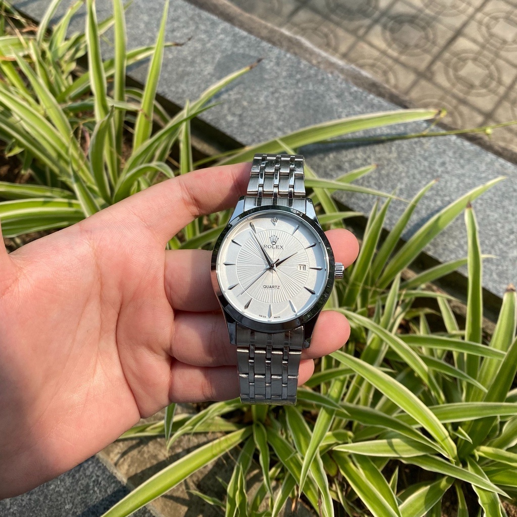 Đồng hồ Rolex nam cao cấp, dây kim loại đúc nguyên khối không bay màu, thời trang sang trọng, quý phái