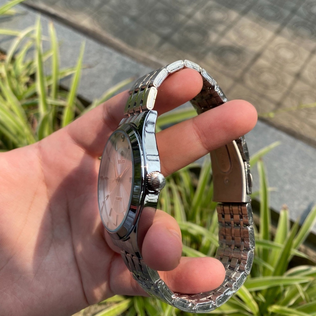 Đồng hồ Rolex nam cao cấp, dây kim loại đúc nguyên khối không bay màu, thời trang sang trọng, quý phái