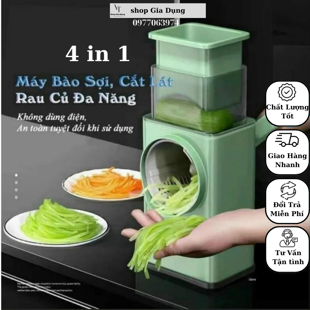 🔥FREESHIP🔥MÁY THÁI LÁT RAU CỦ 🥕🥒🥦🥔CẦM TAY ĐA NĂNG 4 in 1 - Dụng Cụ Thái Rau Củ Quả Đa Năng VEGETABLE CUTT