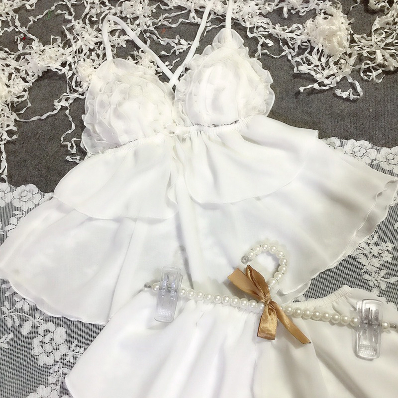 Đồ ngủ sexy voan phối ren xuyên thấu gợi cảm