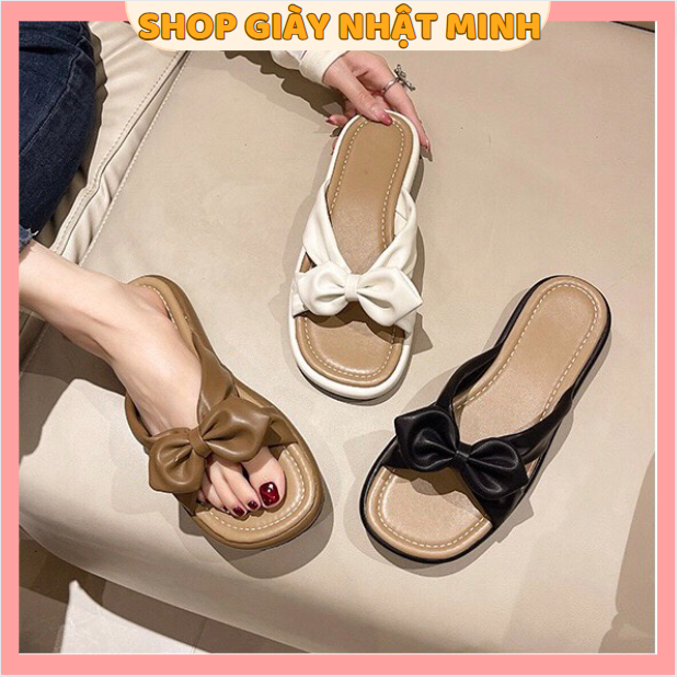 Dép lê NƠ 3 màu đế bánh mì chống trơn trượt MSP2089V