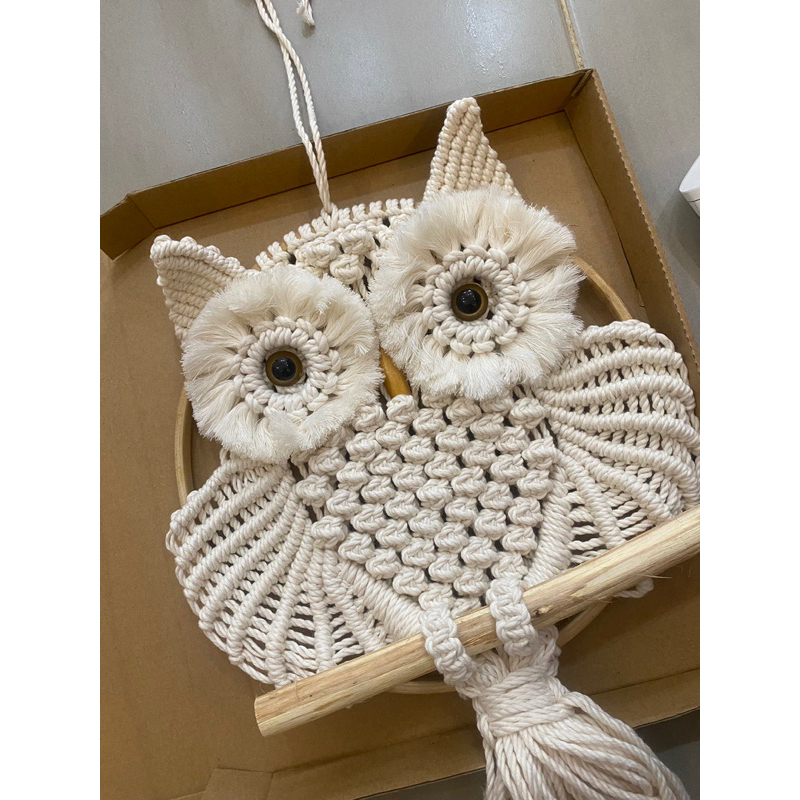 Cú Mèo macrame trang trí