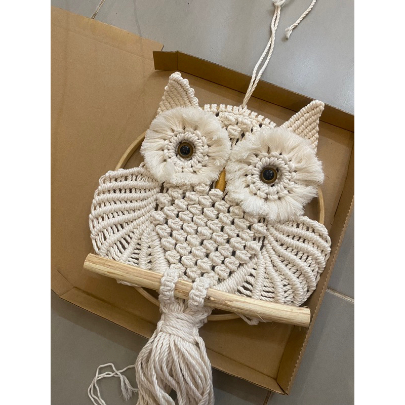 Cú Mèo macrame trang trí