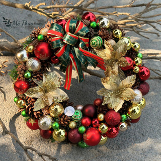Vòng Nguyệt Quế Noel Trang Trí Giáng Sinh, Decor Phòng Khách, Shop, Studio của Mê Thảo Flower