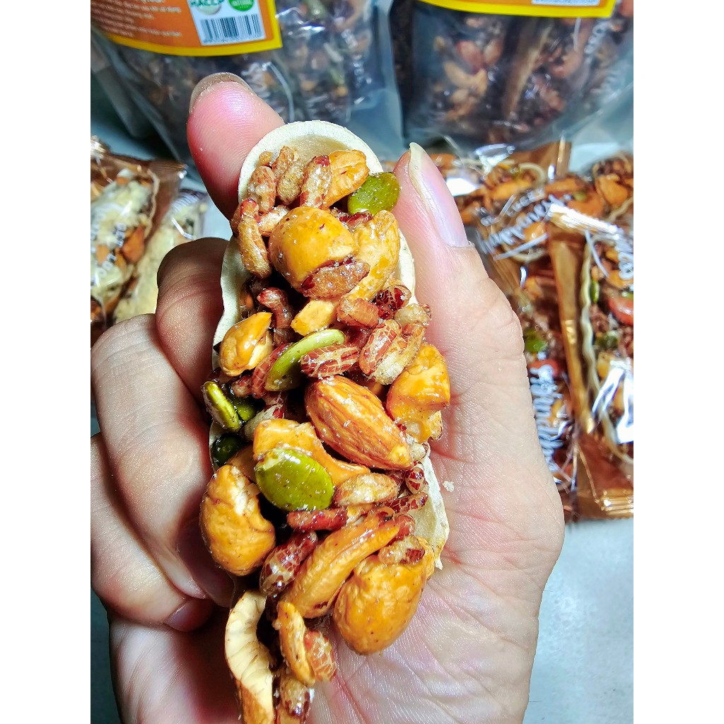 1KG Bánh thuyền mix hạt dinh dưỡng đồ ăn vặt healthy giảm cân không đường