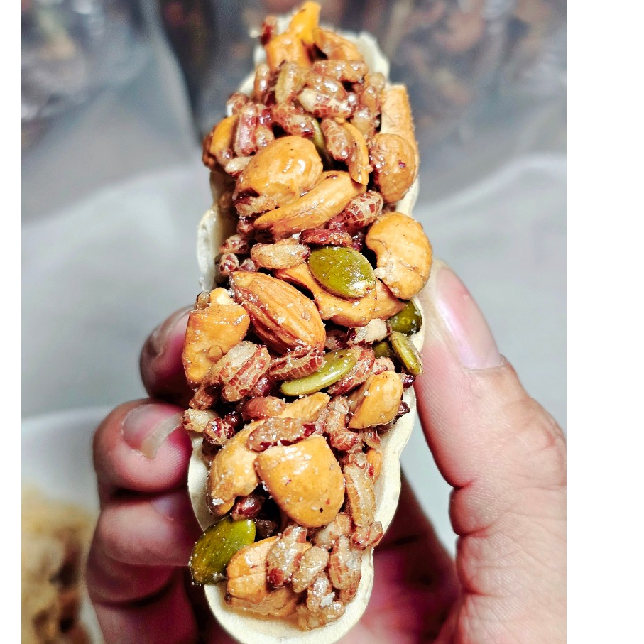 1KG Bánh thuyền mix hạt dinh dưỡng đồ ăn vặt healthy giảm cân không đường