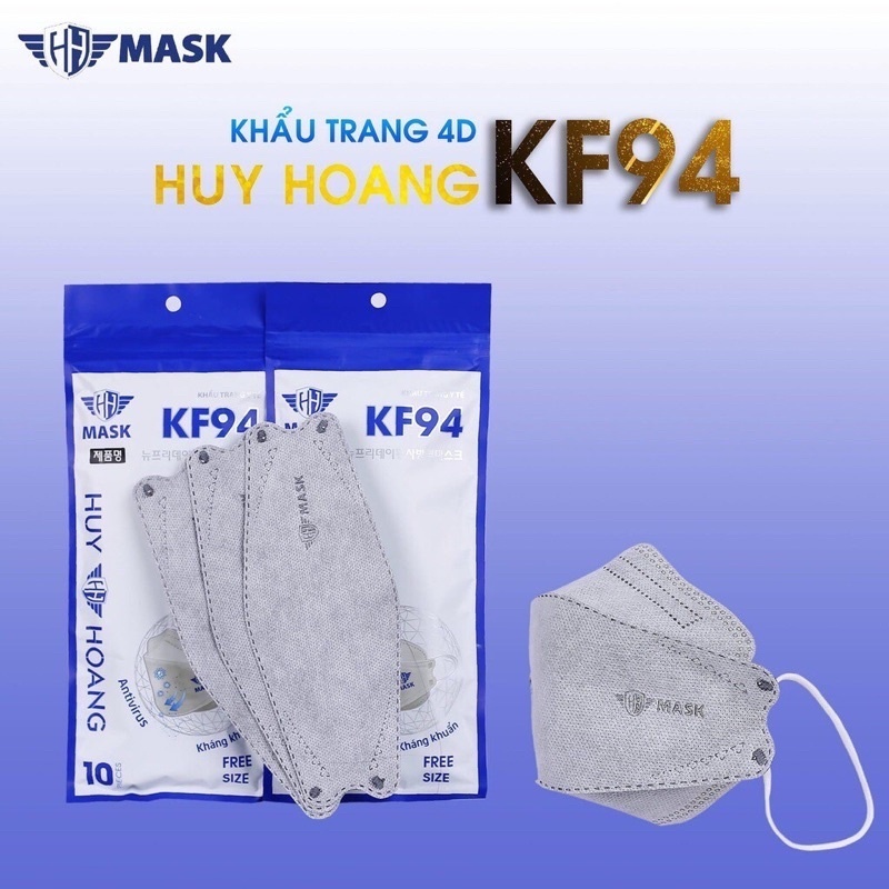 🔥FREESHIP🔥THÙNG 300 CHIẾC KHẨU TRANG 4D HUY HOÀNG KF94 KHÁNG KHUẨN