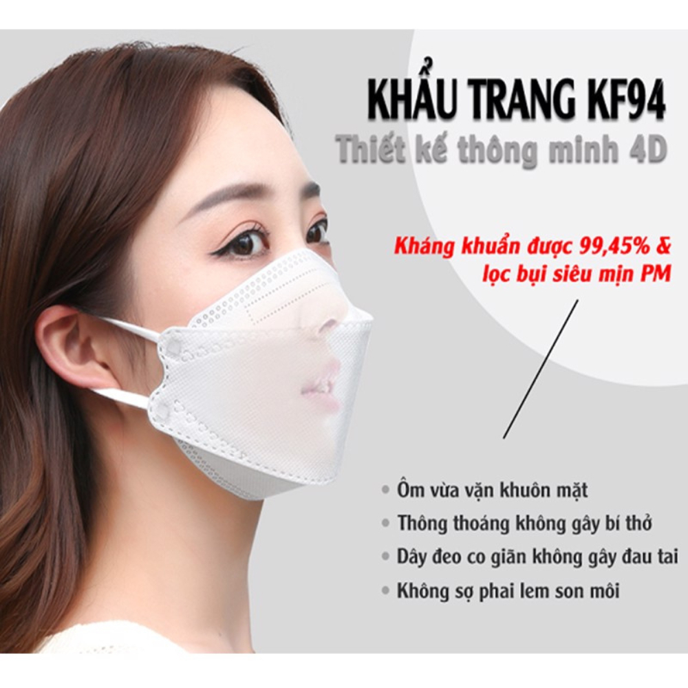 🔥FREESHIP🔥THÙNG 300 CHIẾC KHẨU TRANG 4D HUY HOÀNG KF94 KHÁNG KHUẨN