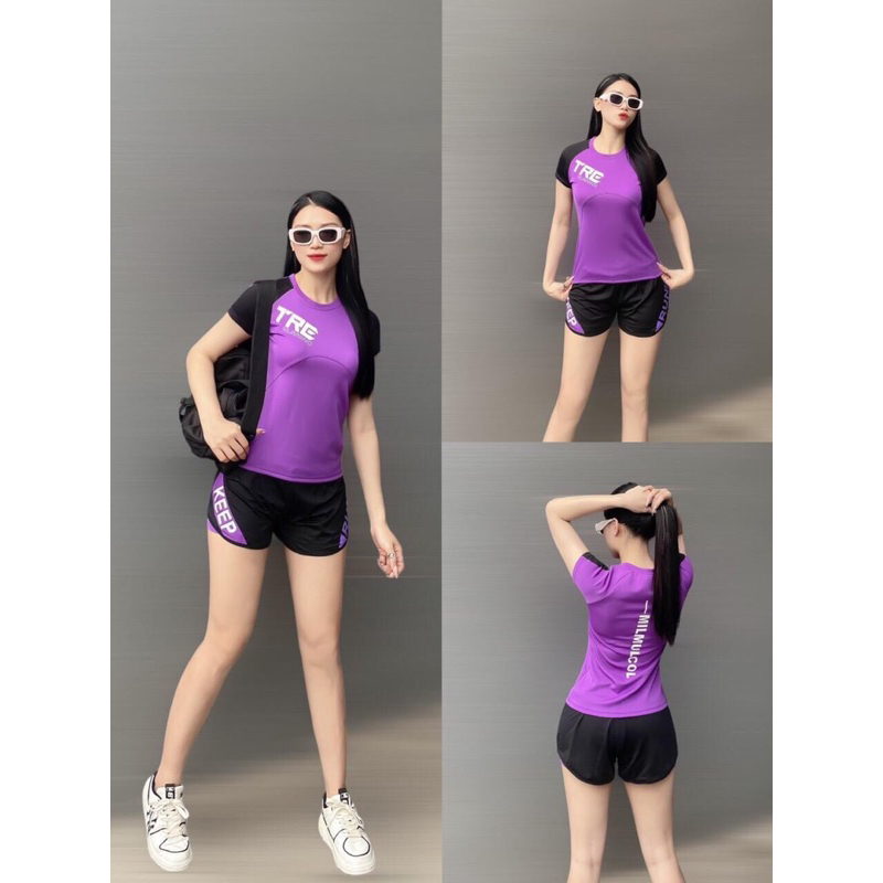 Bộ thể thao nữ bộ tập gym yoga aerobic nữ TRE bộ tập dáng ôm body tôn dáng co dãn bốn chiều thoải mái chơi thể thao