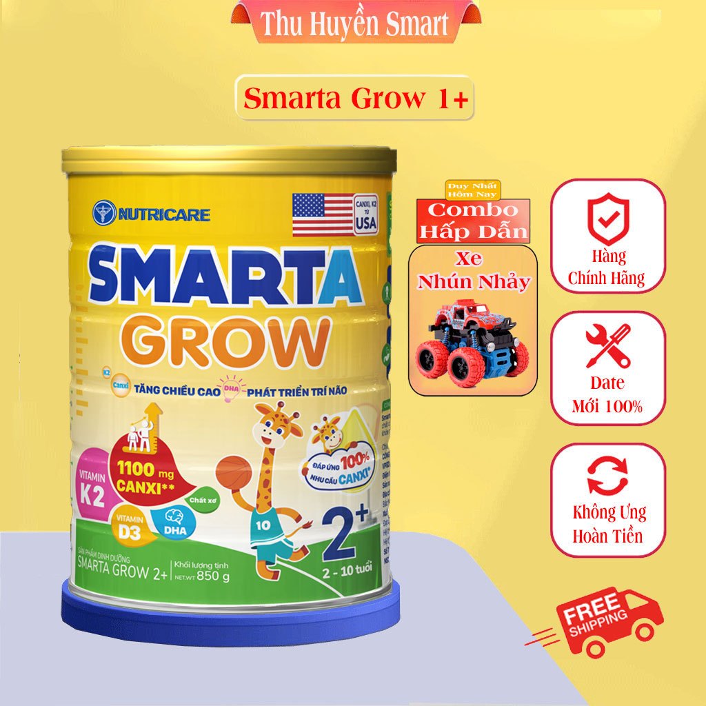 Sữa bột Smarta Grow 1 - 2+Phát triển chiều cao