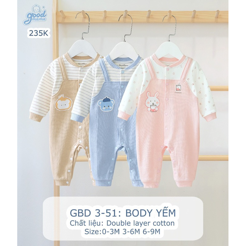 Body vải dày dặn đẹp cho bé từ sơ sinh đến 9 tháng