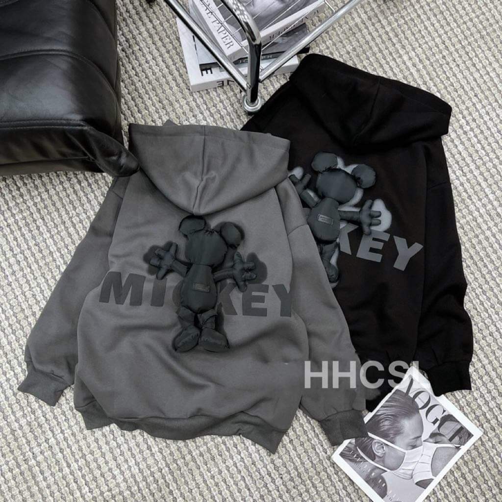 Áo hoodie, áo doodie khóa zip mickey chất liệu nỉ bông nam nữ