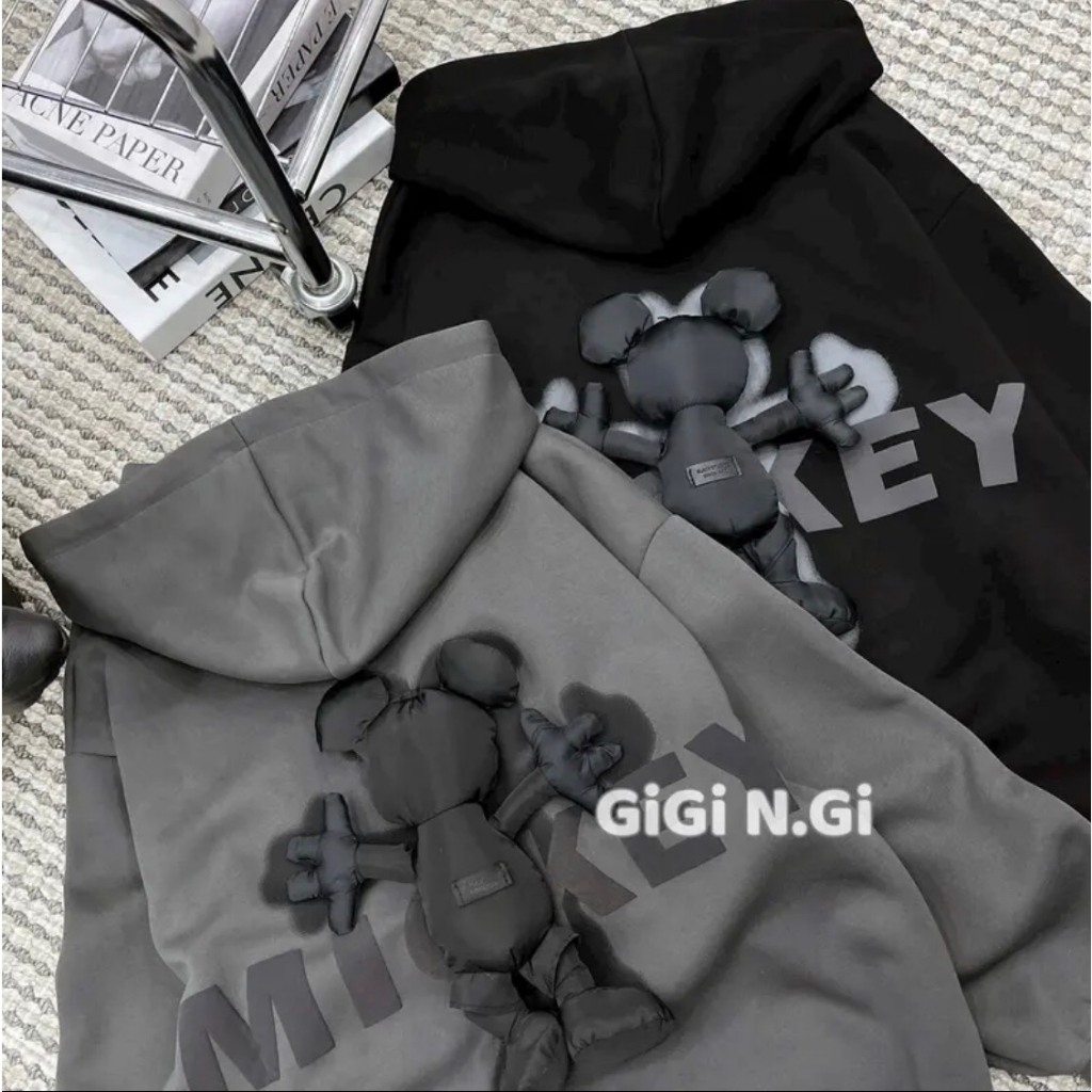 Áo hoodie, áo doodie khóa zip mickey chất liệu nỉ bông nam nữ