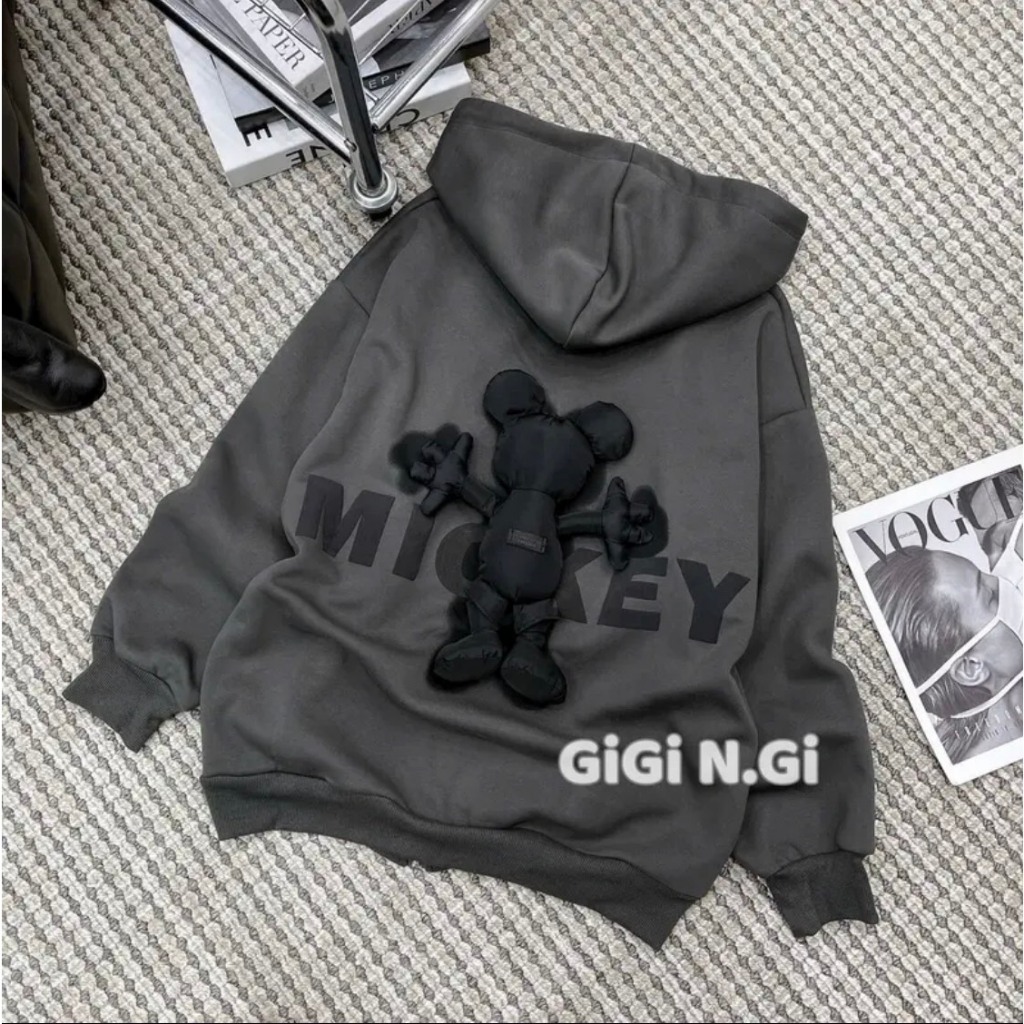 Áo hoodie, áo doodie khóa zip mickey chất liệu nỉ bông nam nữ