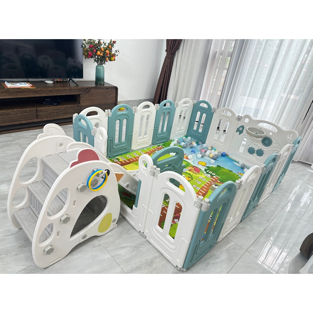 BỘ COMBO CẦU TRƯỢT QUÂY BÓNG CAO CẤP TẶNG  KÈM THẢM VÀ BÓNG BẢO HÀNG 12 THÁNG