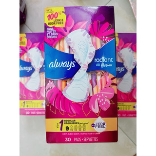| New USA | Băng Vệ Sinh ALWAYS RADIANT cao cấp - 30 miếng.
