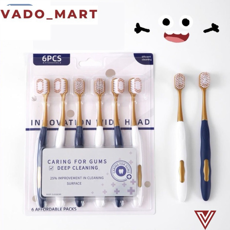 Set 6 Bàn Chải Đánh Răng Nội Địa Cao Cấp Mềm Mại Chải Siêu Êm VADO.MART