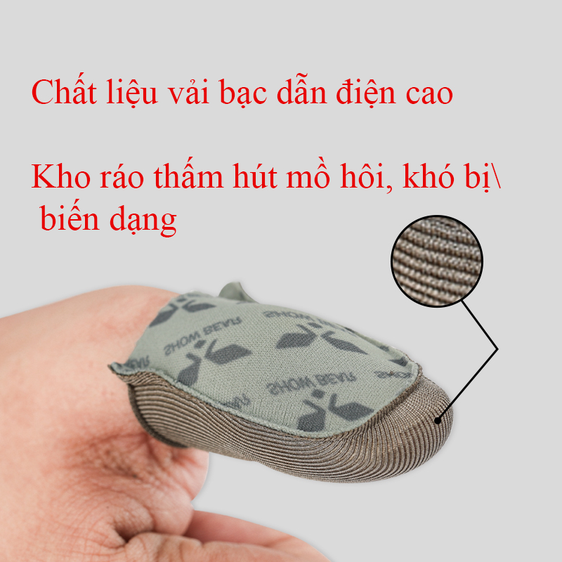 Găng tay chơi game Show Bear sợi bạc thủy tinh cao cấp 2 ngón, Bao tay chơi game cao cấp chống mồ hôi ngón tay t