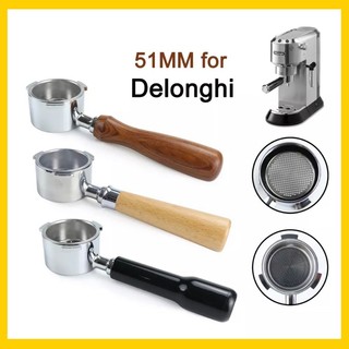  Tay Pha Espresso Size 51mm  3 Tai Không Đáy   Dùng Cho Máy Delonghi 