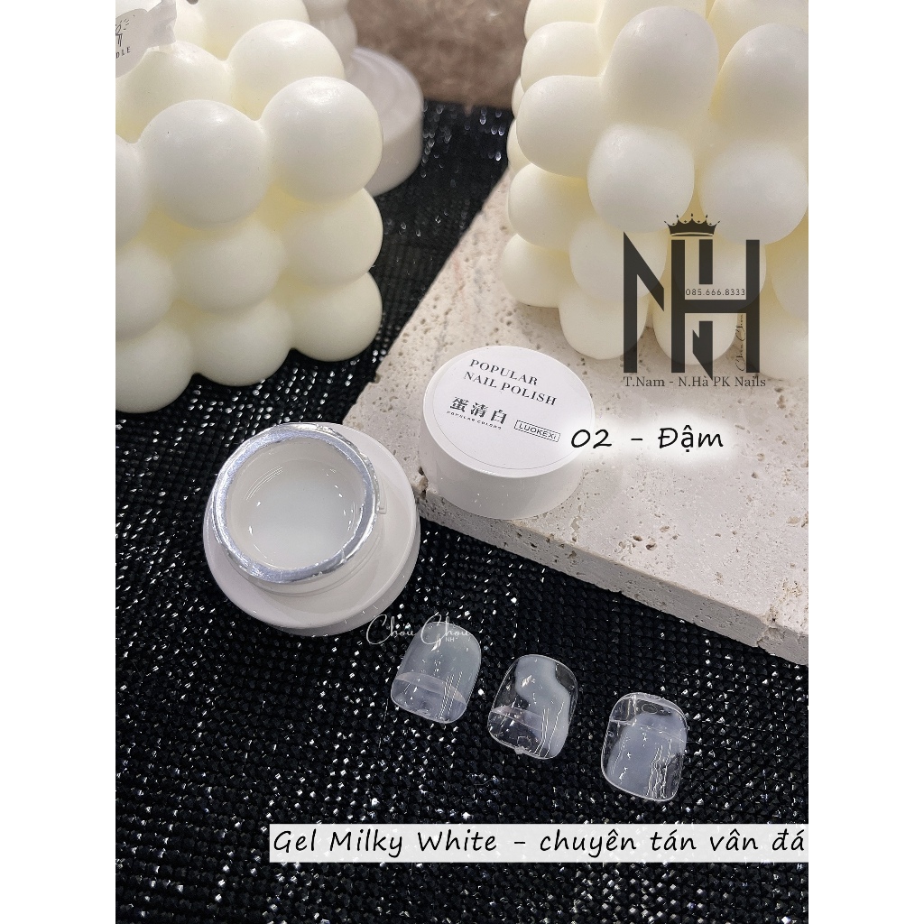 Gel milky white chuyên tán vân đá, Gel gạo làm loang vân đá, gel mixing, phụ kiện nail chính hãng
