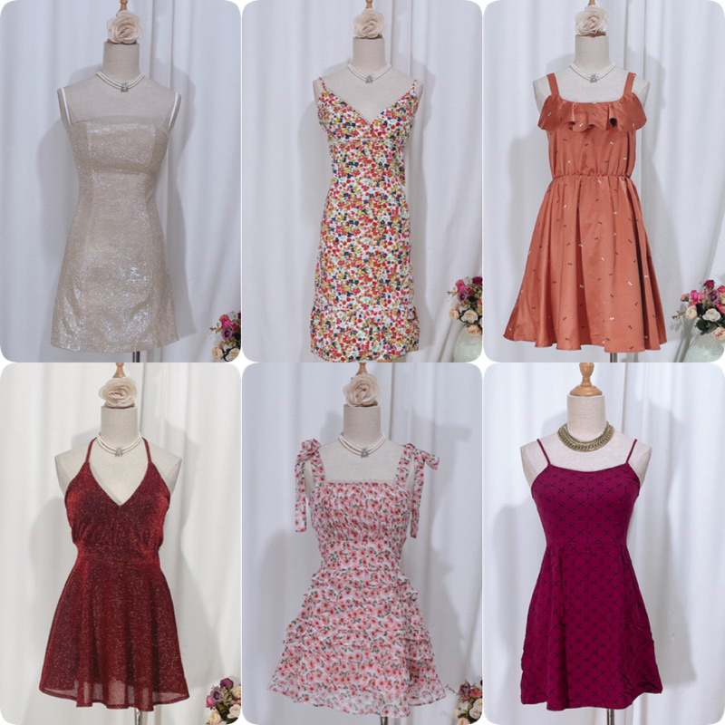 nhiều mẫu - váy đầm ngắn 2 dây dán xoè đáng yêu