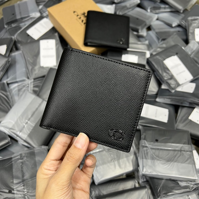 Ví nam coach coin dáng ngắn có thêm ngăn bên trong