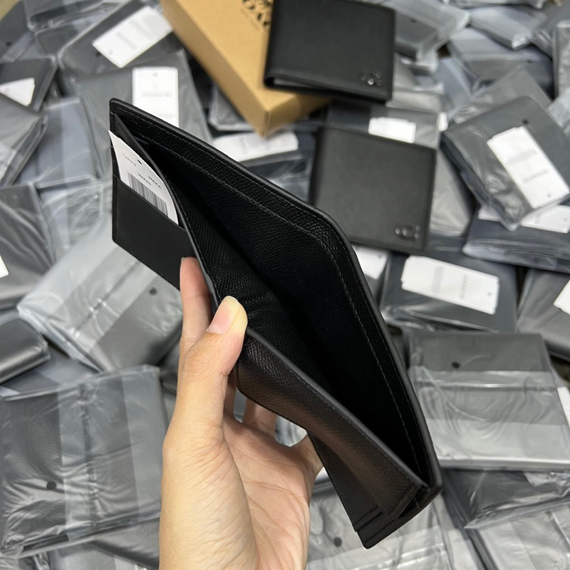 Ví nam coach coin dáng ngắn có thêm ngăn bên trong