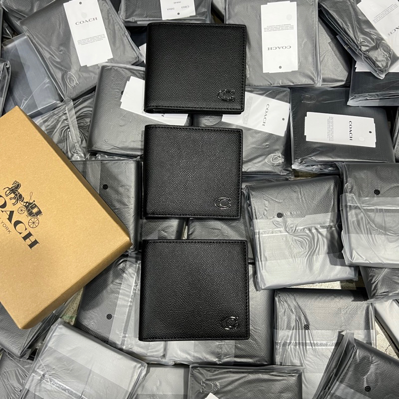 Ví nam coach coin dáng ngắn có thêm ngăn bên trong