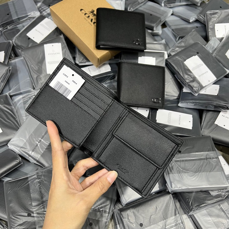 Ví nam coach coin dáng ngắn có thêm ngăn bên trong