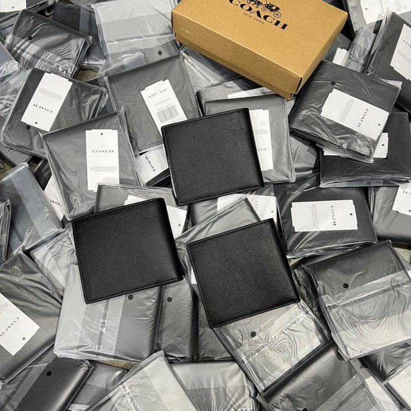 Ví nam coach coin dáng ngắn có thêm ngăn bên trong