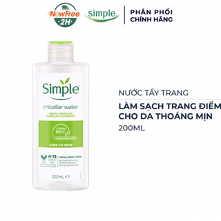 Nước tẩy trang Simple 200ml mẫu mới làm sạch da sau trang điểm phù hợp cho da nhạy cảm và mọi loại da