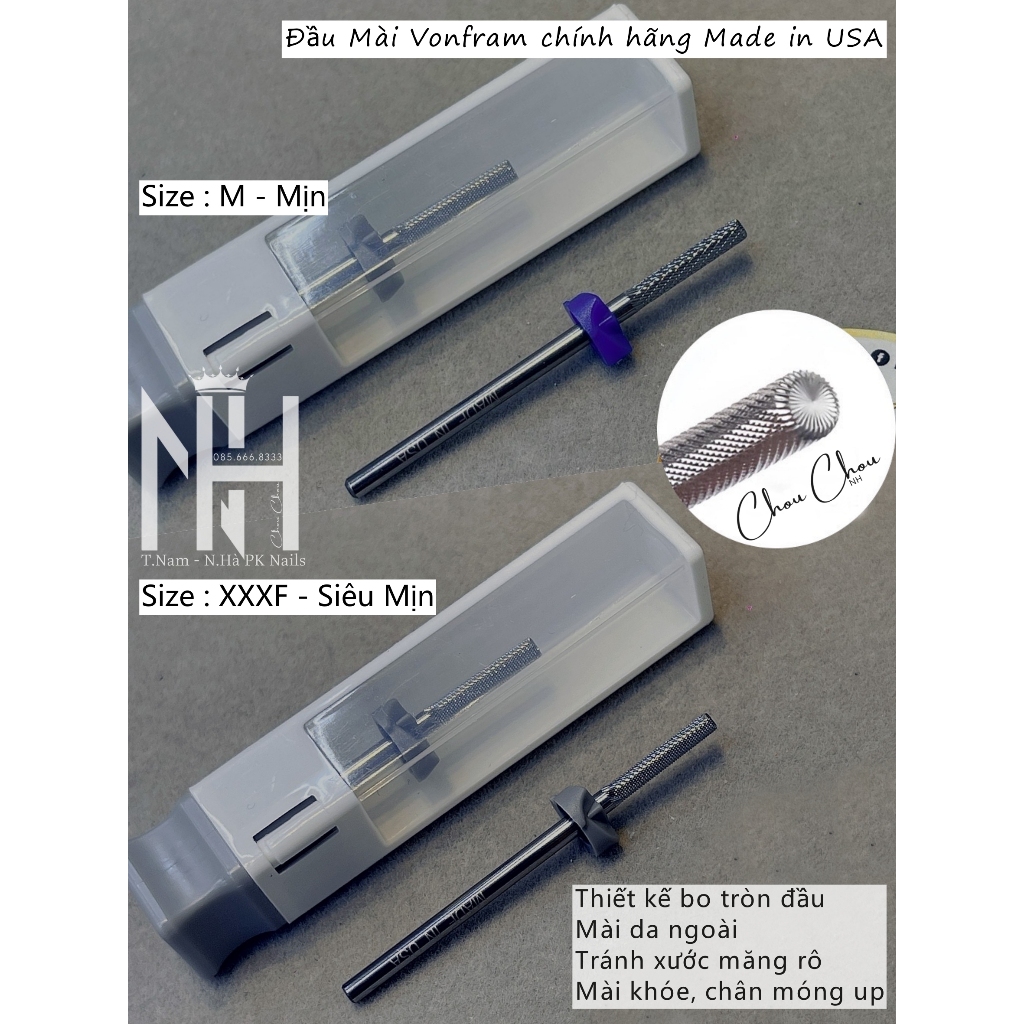 Đầu mài khóe kết hợp mài da, đầu mài khóe móng úp, đầu mài da, đầu mài khóe chính hãng Made in USA