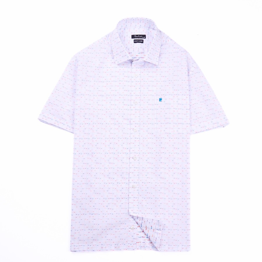 Áo sơ mi nam ngắn tay vạt ngang Pierre Cardin cao cấp xuất Hàn 100% cotton dáng Áo Regular ACN042 | Korea Outlet