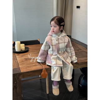 𝒀𝑰𝒀𝑨𝒀𝑨 𝑲𝑰𝑫𝑺 (Y1115)-Áo khoác dạ kẻ nâu