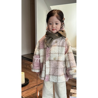 𝒀𝑰𝒀𝑨𝒀𝑨 𝑲𝑰𝑫𝑺 (Y1115)-Áo khoác dạ kẻ nâu