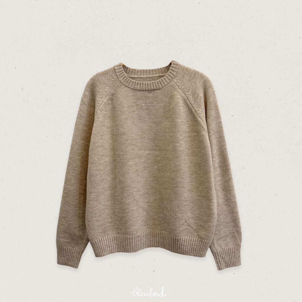 BLEUBIRD Áo len chui đầu dáng rộng Basic Sweater