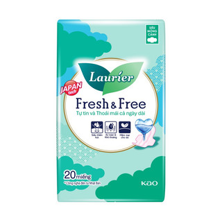 Băng vệ sinh laurier fresh & free siêu mỏng cánh 22cm 20 miếng
